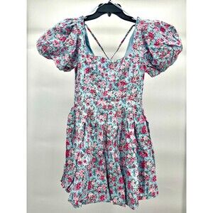 Women's Dress - Mable Square Low Cut Back Mini Babydoll Style Size Small